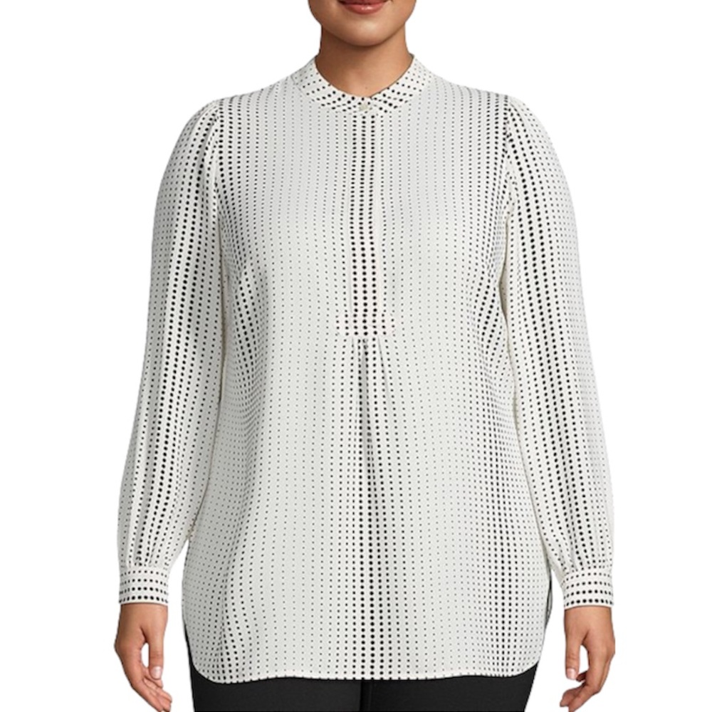 Anne Klein Florentine Dot Poet Blouse Sz 3X for Women’s